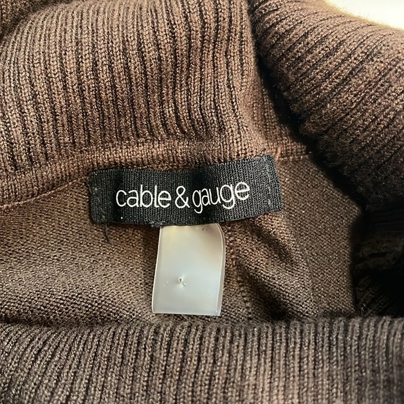 Cable & Guage brown cowl neck sweater - Picture 3 of 6